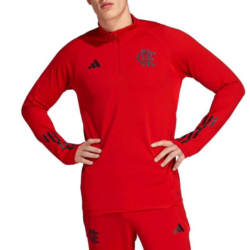 CR Flamengo Red Training Technical Sweat Top 2023 24 Adidas