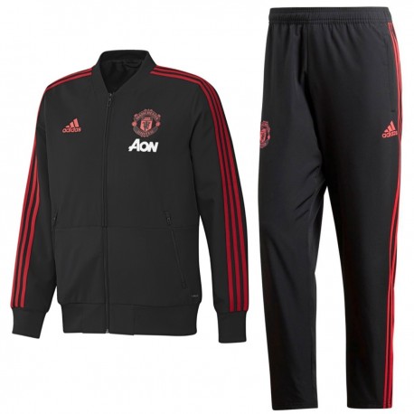 Tuta da rappresentanza nera Manchester United 2018/19 - Adidas