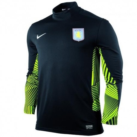 Aston Villa FC gardien maillot Away 11/12 joueur question Nike course-noir/vert