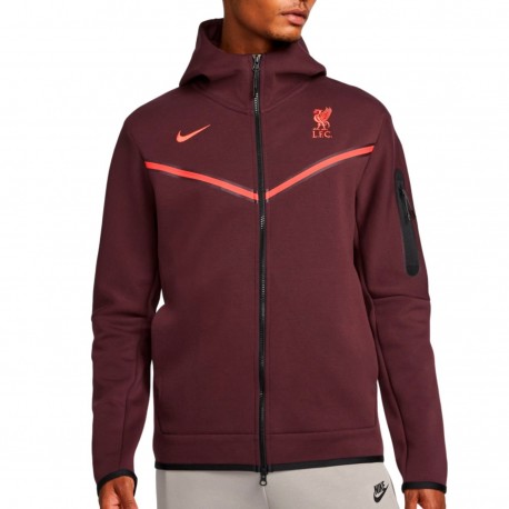 Liverpool FC Tech Fleece dunkelrot präsentationsjacke 2023 - Nike