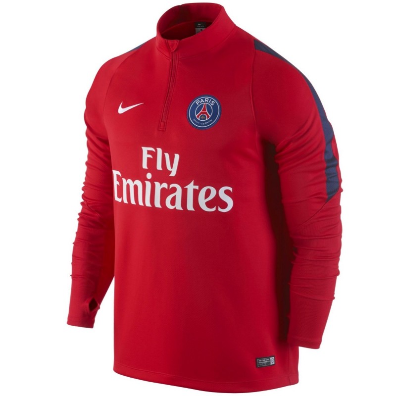 Felpa tecnica allenamento rossa PSG Paris Saint Germain 2016 - Nike -  SportingPlus.net