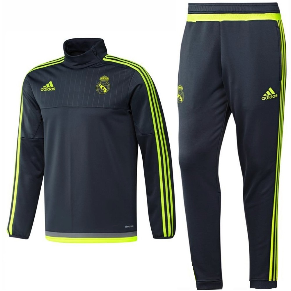Real Madrid training technical tracksuit 2015/16 grey - Adidas ...