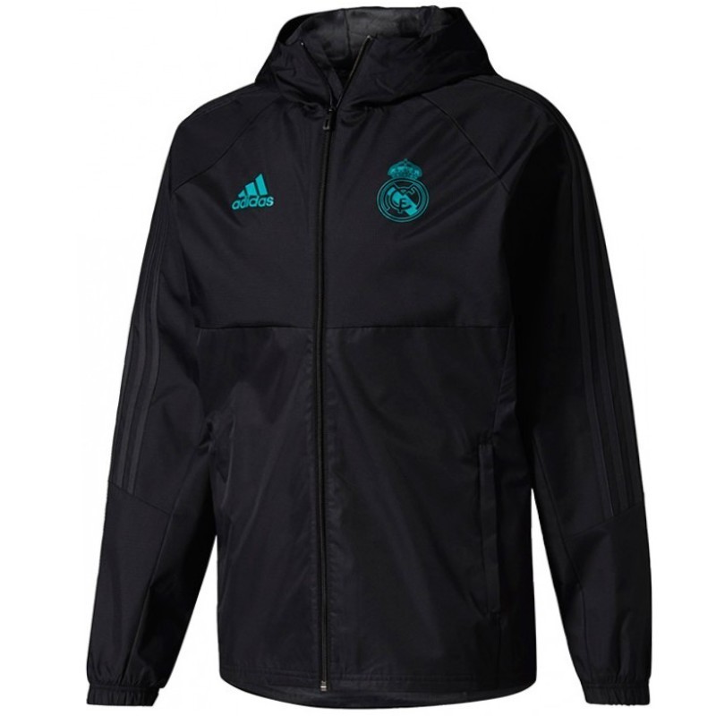 Real Madrid black training rain jacket 