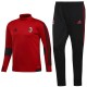 Survetement Tech d'entrainement AC Milan 2017/18 rouge/noir - Adidas