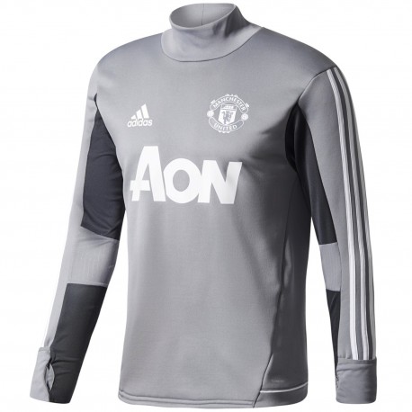 Felpa tecnica allenamento Manchester United 2017/18 grigio - Adidas