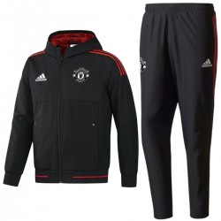 Manchester United black UCL presentation tracksuit 2017/18 - Adidas