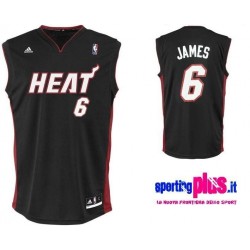 Canotta ufficiale uomo Miami Heat Lebron James colore Bianco Rosso - Adidas  