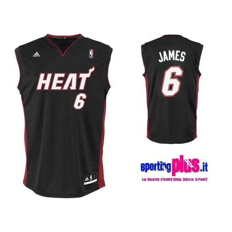LeBron James Miami Heat Jersey Men XL Adult adidas Black NBA Basketball 6  Retro