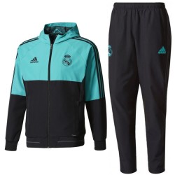 Real Madrid presentation tracksuit 2018 black/light blue - Adidas